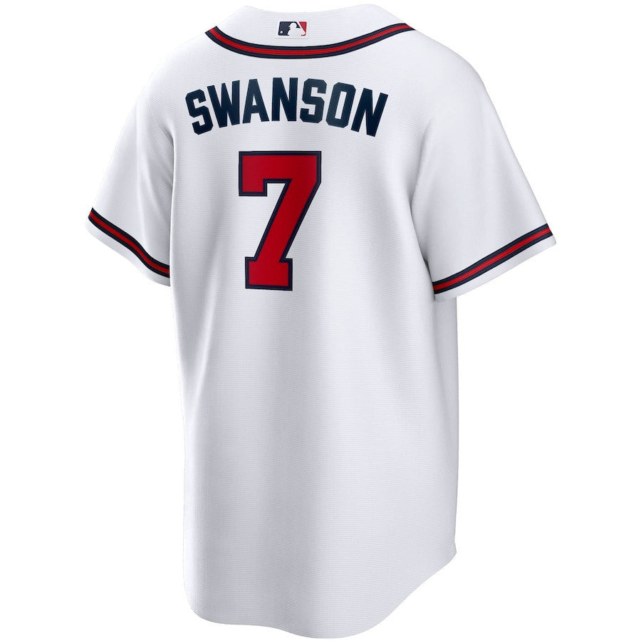 Dansby Swanson 7 Atlanta Braves Home Player Name Men Jersey - White Jersey
