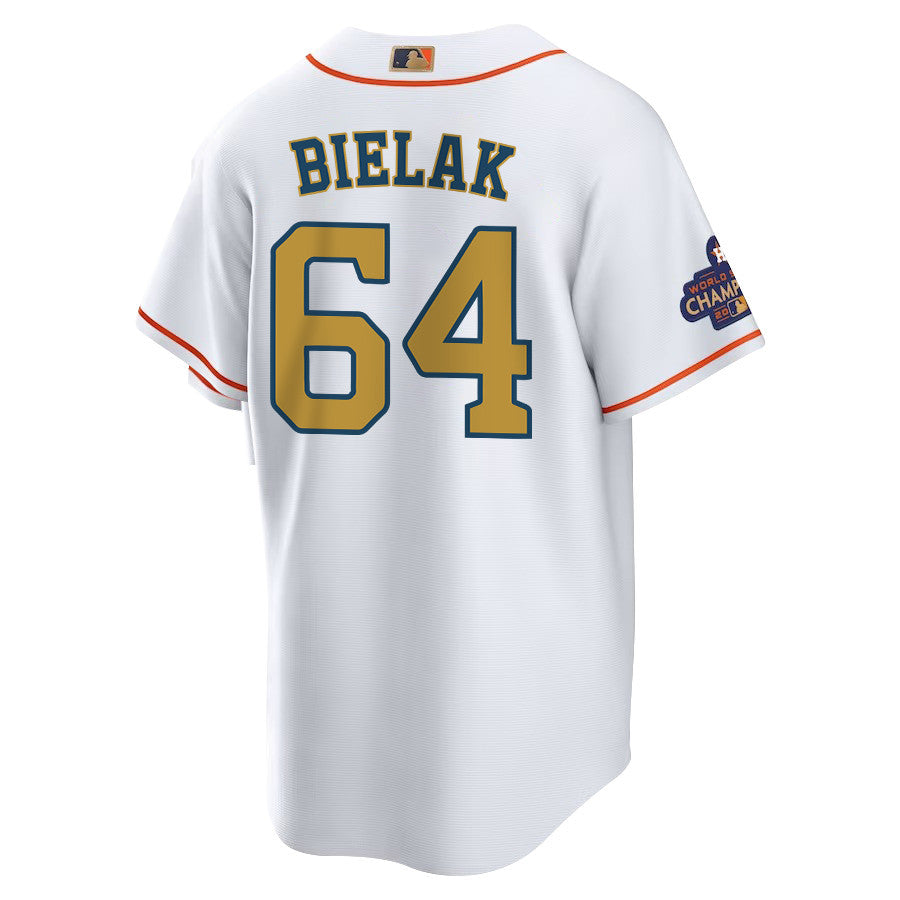 Brandon Bielak 64 Houston Astros 2023 Men Jersey - White/Gold