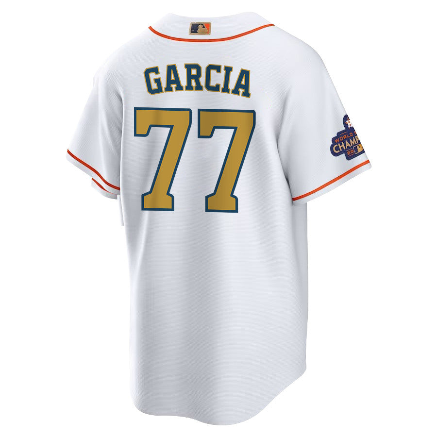 Luis Garcia 77 Houston Astros 2023 Men Jersey - White/Gold