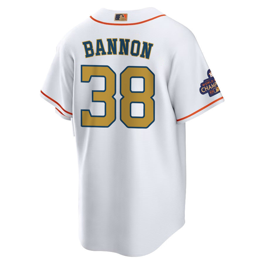 Rylan Bannon 38 Houston Astros 2023 Men Jersey - White/Gold