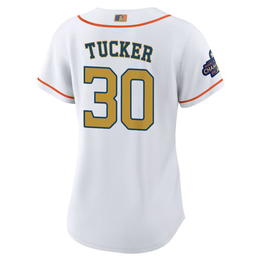 Kyle Tucker 30 Houston Astros 2023 Women Jersey - White/Gold