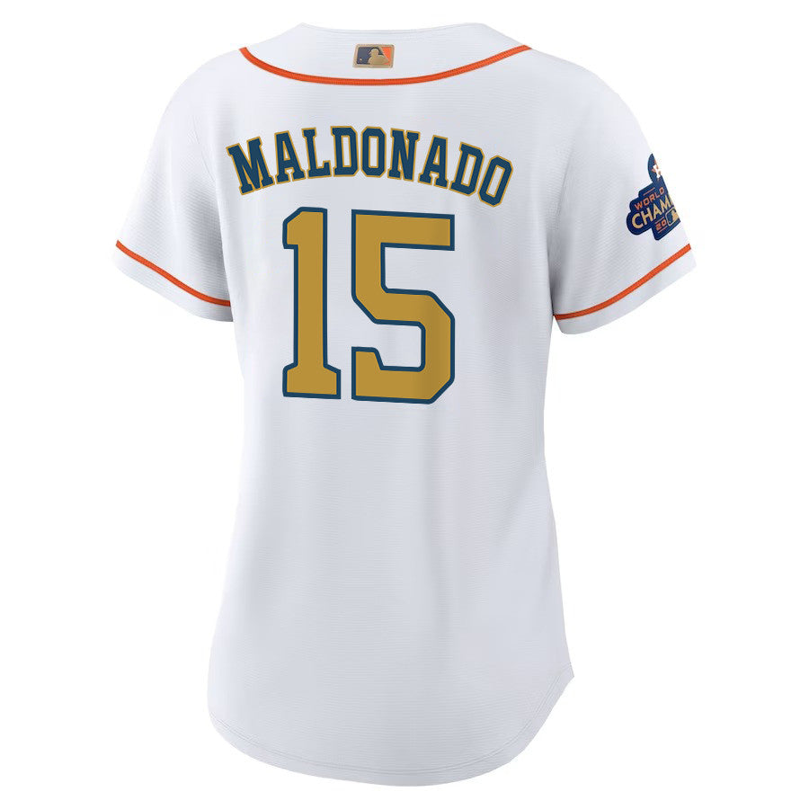 Martin Maldonado 15 Houston Astros 2023 Women Jersey - White/Gold
