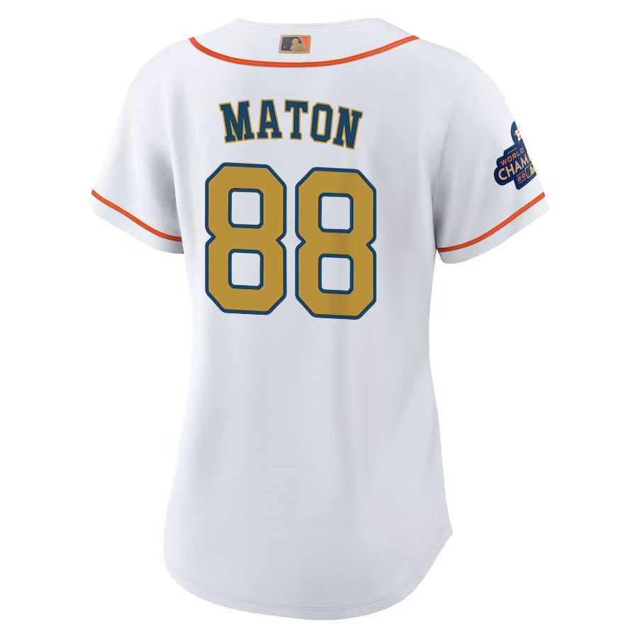 Phil Maton 88 Houston Astros 2023 Women Jersey - White/Gold