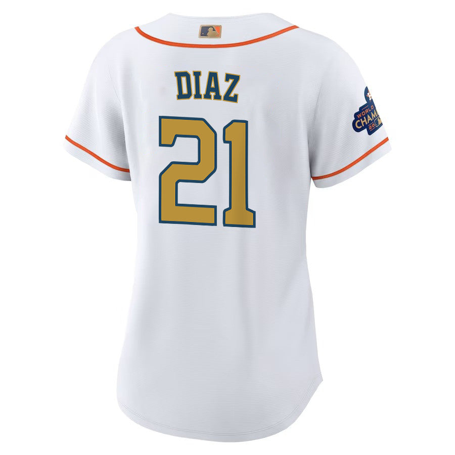 Yainer Diaz 21 Houston Astros 2023 Women Jersey - White/Gold