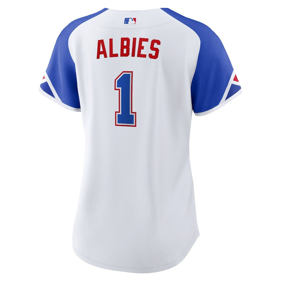 Ozzie Albies 1 Atlanta Braves 2023 City Connect Women Jersey - White