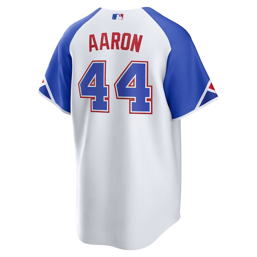Hank Aaron 44 Atlanta Braves 2023 City Connect Men Jersey - White
