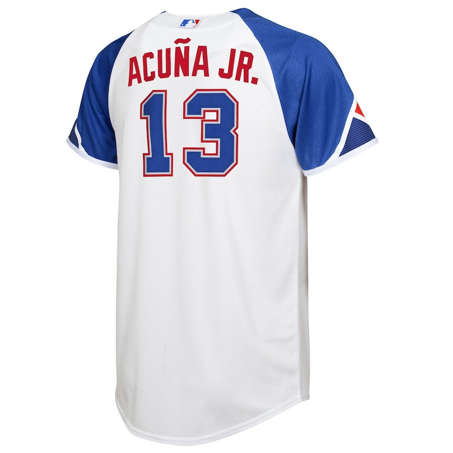 Ronald Acuña Jr. 13 Atlanta Braves 2023 City Connect Youth Jersey - White