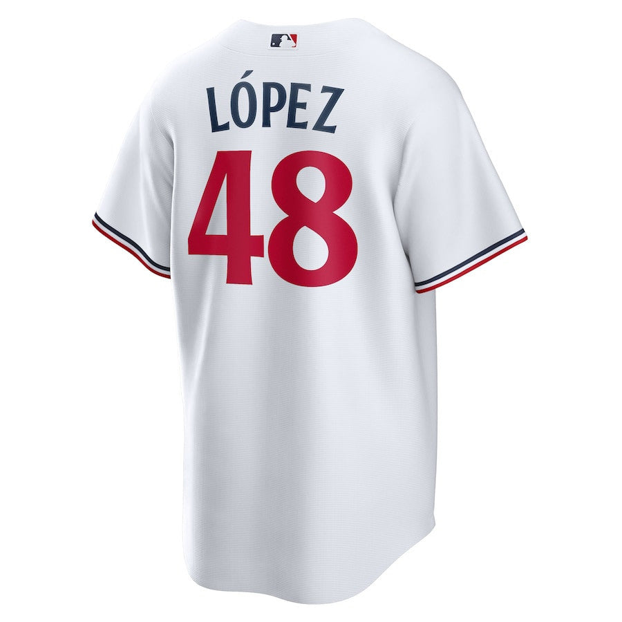 Jorge López 48 Minnesota Twins Team Logo Home Men Jersey - White