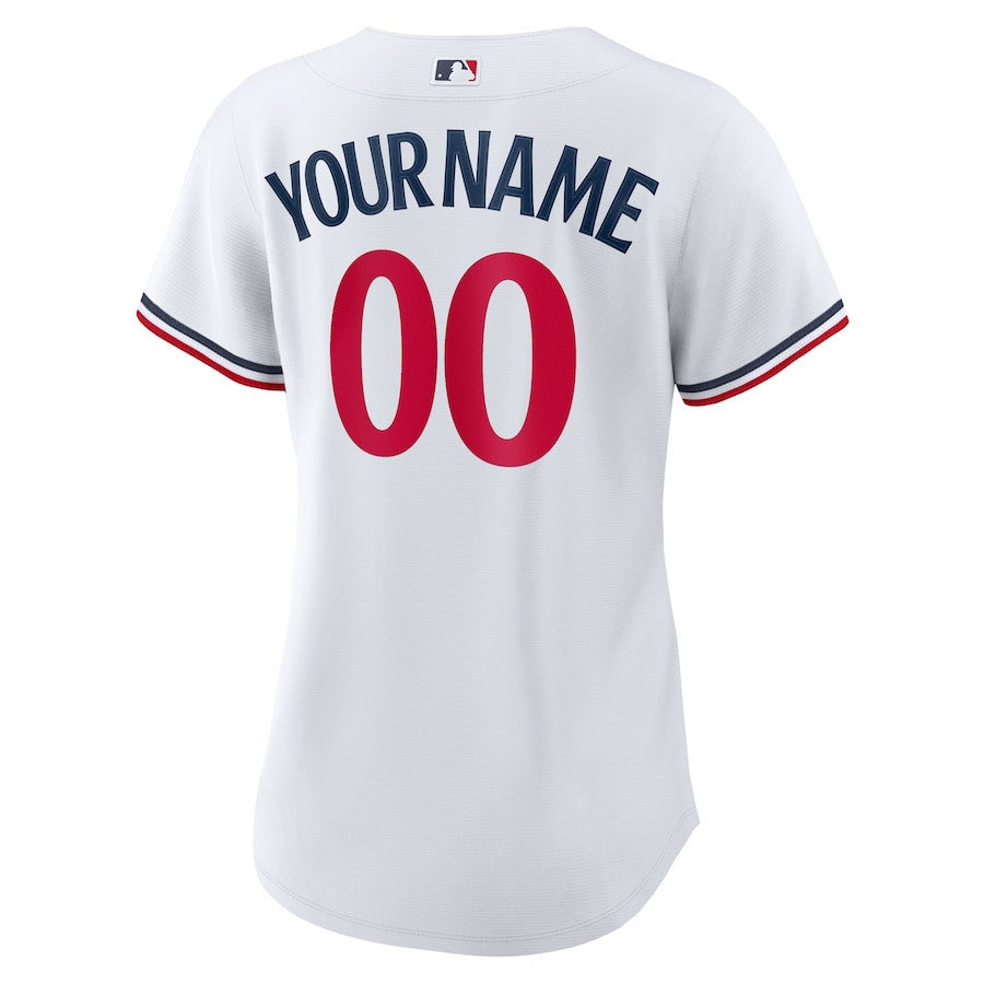 Minnesota Twins Team Logo Home Custom Women Jersey - White