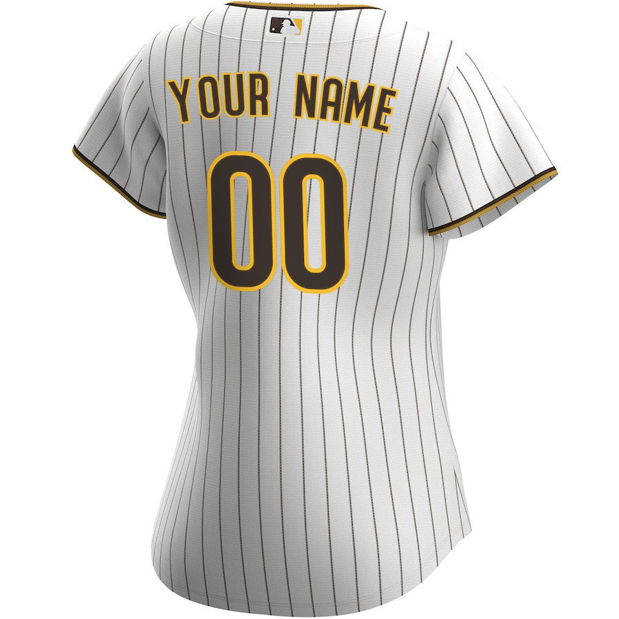 San Diego Padres Home Women Custom Jersey - White