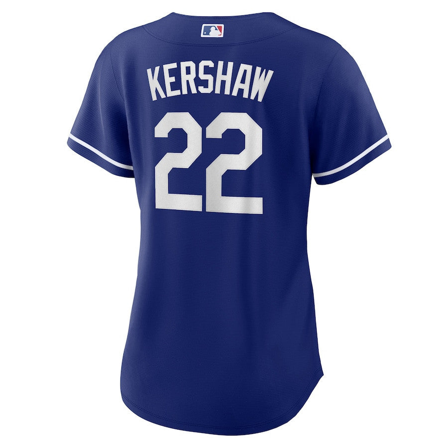 Clayton Kershaw 22 Los Angeles Dodgers Alternate Women Jersey - Royal