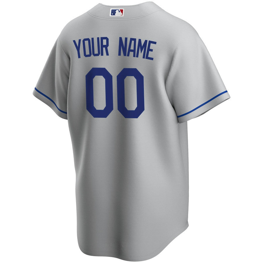 Los Angeles Dodgers Road Custom Men Jersey - Gray