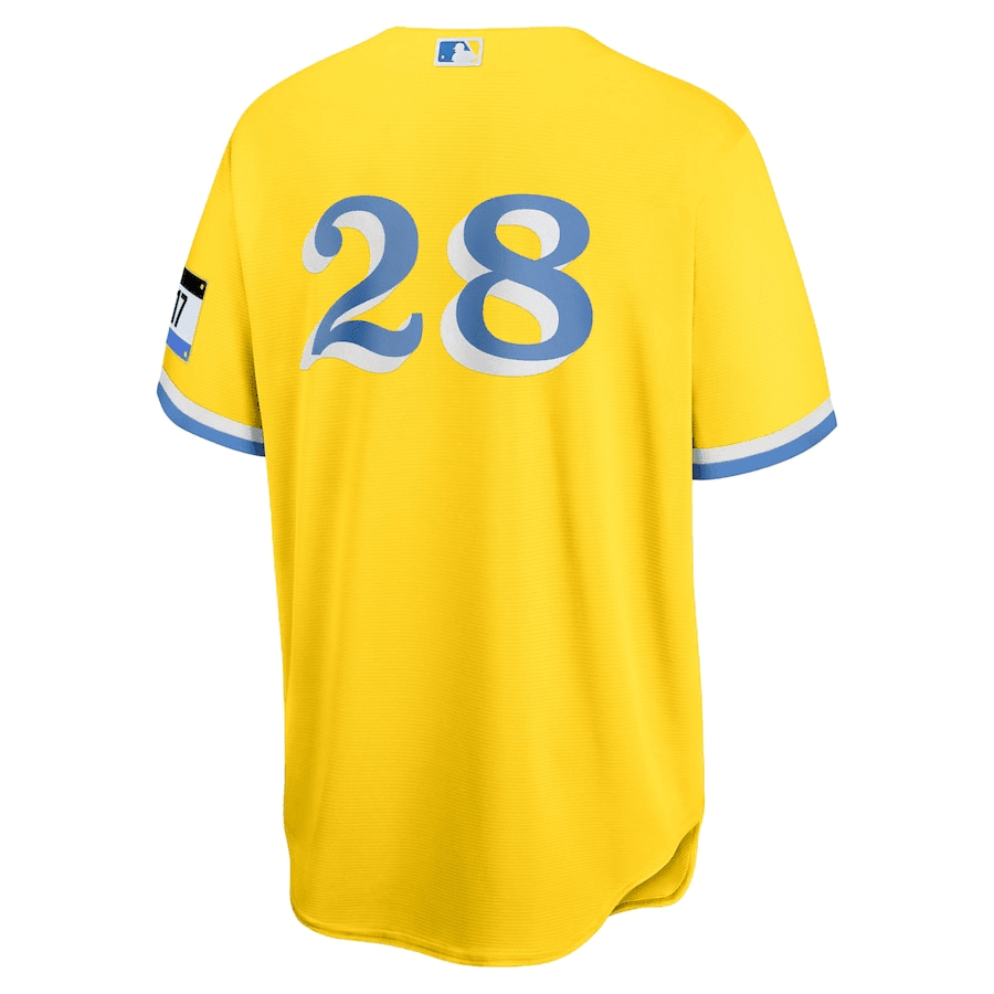 J.D. Martinez 28 Boston Red Sox City Connect Jersey - Gold/Light Blue