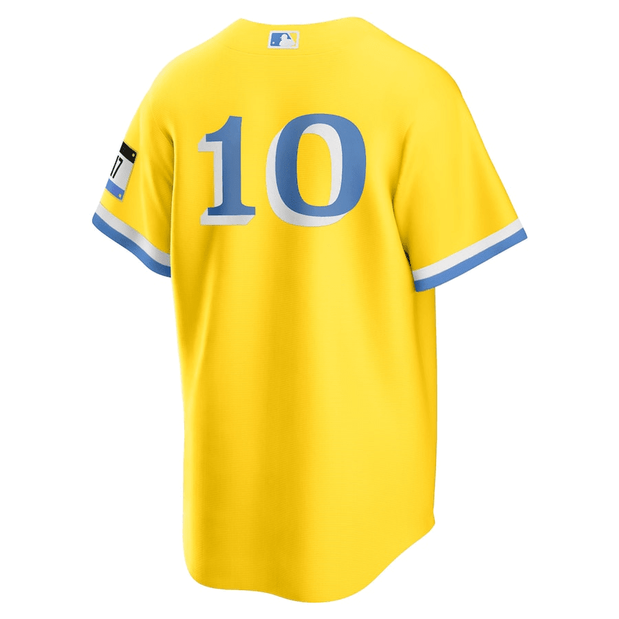 Trevor Story 10 Boston Red Sox City Connect Jersey - Gold/Light Blue