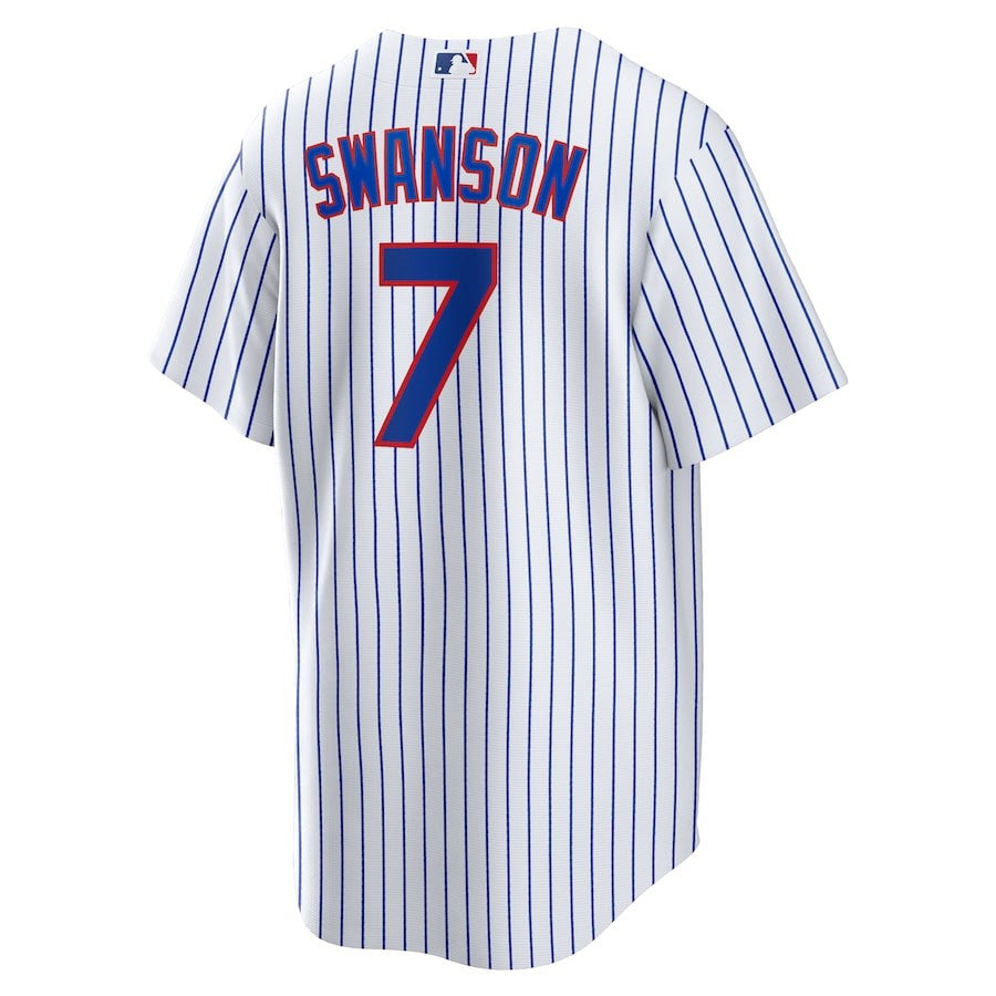 Dansby Swanson 7 Chicago Cubs Home Player Men Jersey - White/Royal