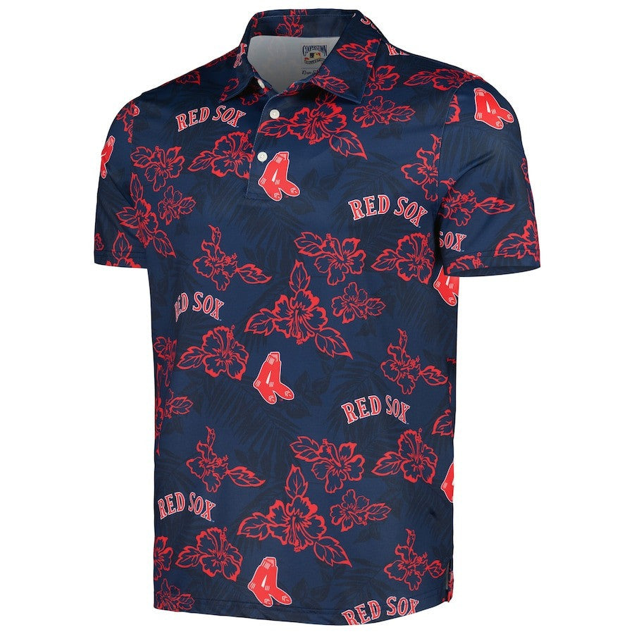 Boston Red Sox Reyn Spooner Cooperstown Collection Puamana Print Polo - Navy