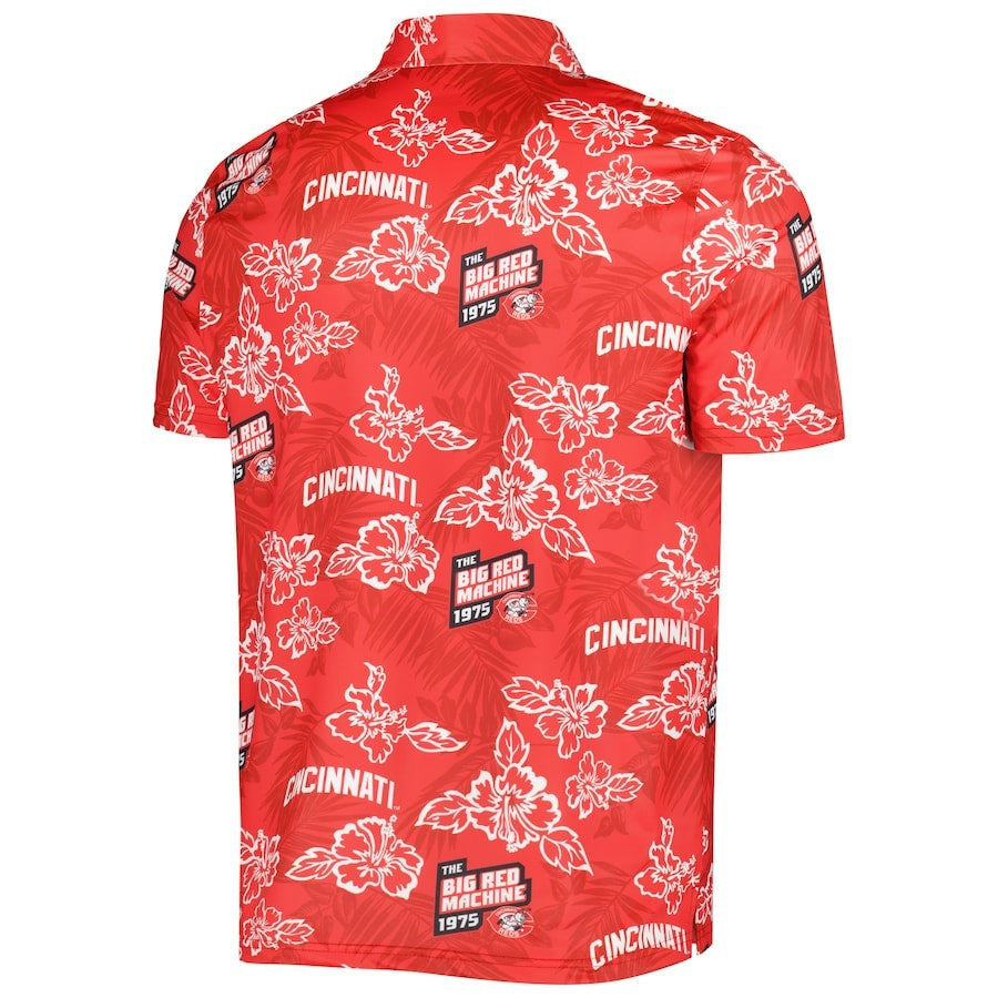 Cincinnati Reds Reyn Spooner Cooperstown Collection Puamana Print Polo - Red