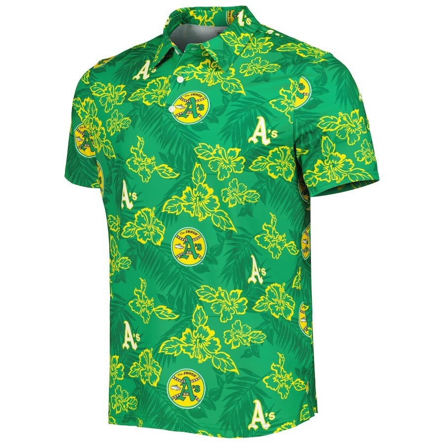 Oakland Athletics Reyn Spooner Cooperstown Collection Puamana Print Polo - Green