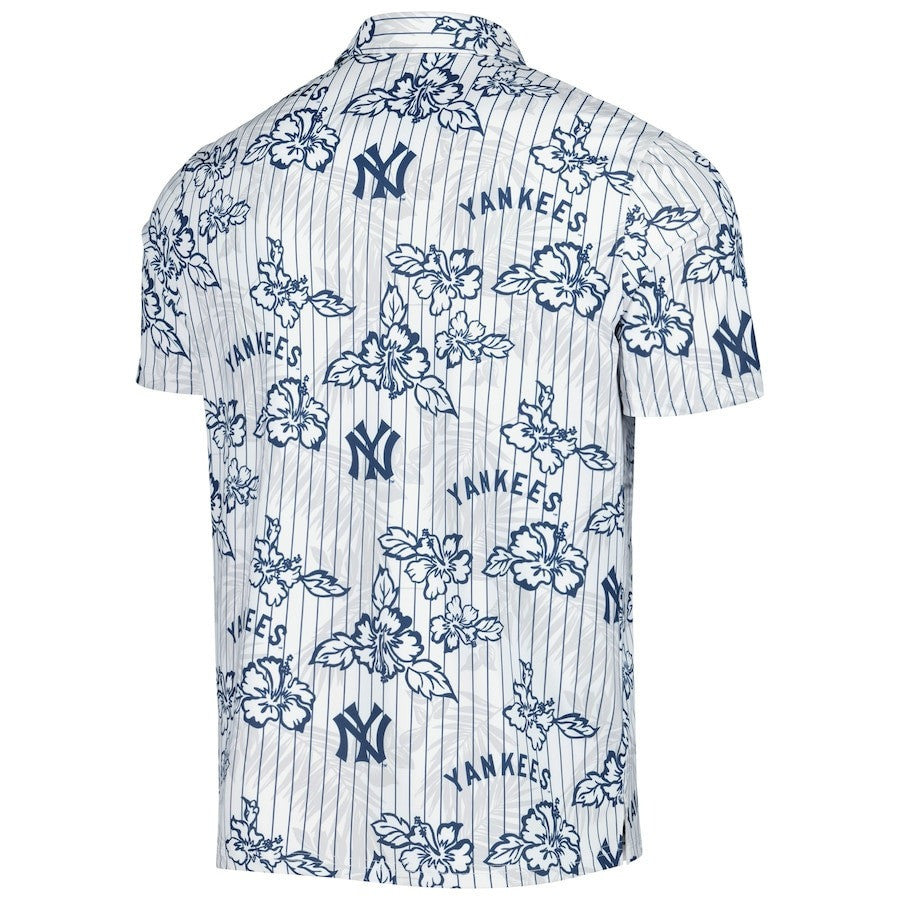 New York Yankees Reyn Spooner Cooperstown Collection Puamana Print Polo - White