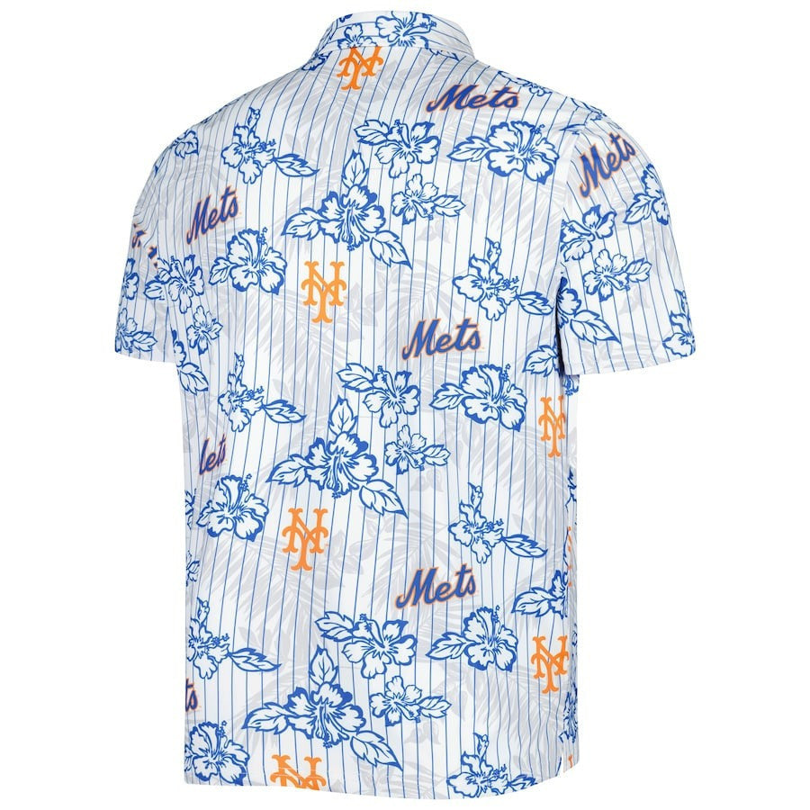 New York Mets Reyn Spooner Cooperstown Collection Puamana Print Polo - White