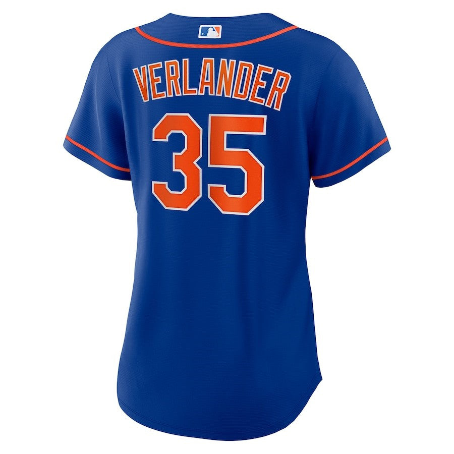 Justin Verlander 35 New York Mets Women's Alternate Player Jersey - Royal