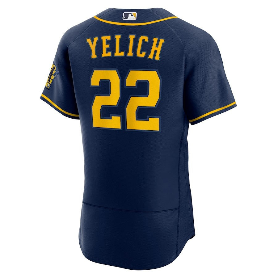 Christian Yelich 22 Milwaukee Brewers Alternate Player Elite Jersey - Navy