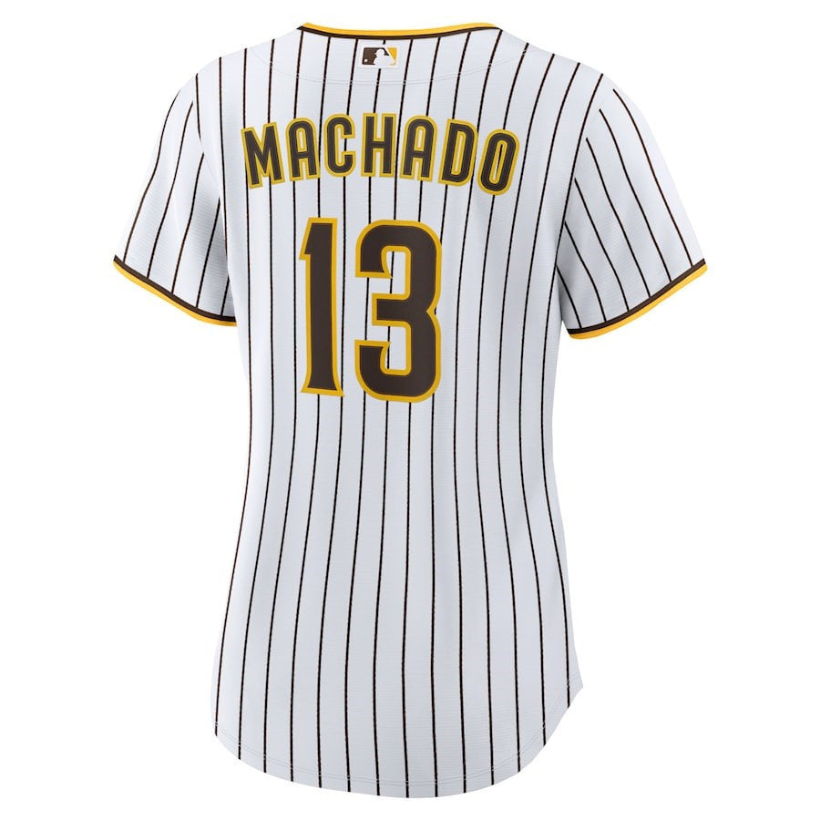Manny Machado 13 San Diego Padres Women's Home Player Jersey - White/Brown