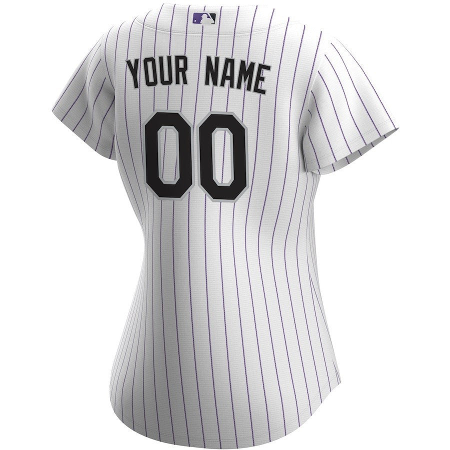 Colorado Rockies Women's Home Custom Jersey - White