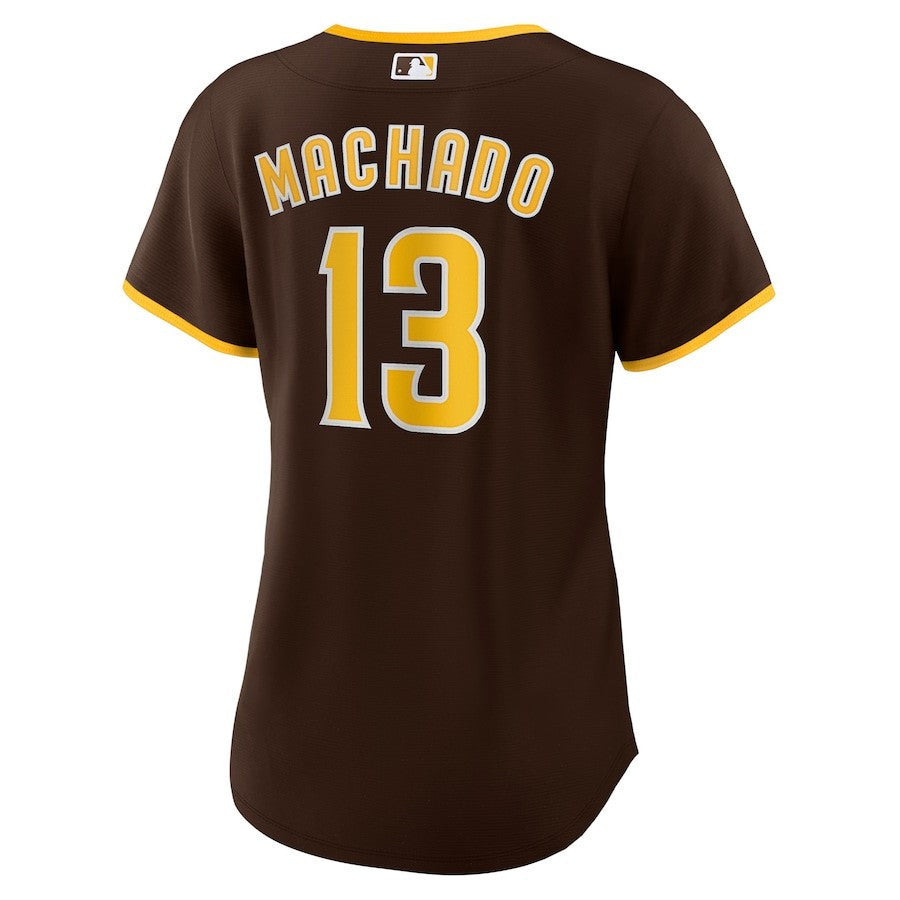 Manny Machado 13 San Diego Padres Women's Road Player Jersey - Brown