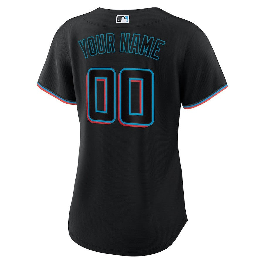Miami Marlins Women's Alternate Custom Jersey - Black