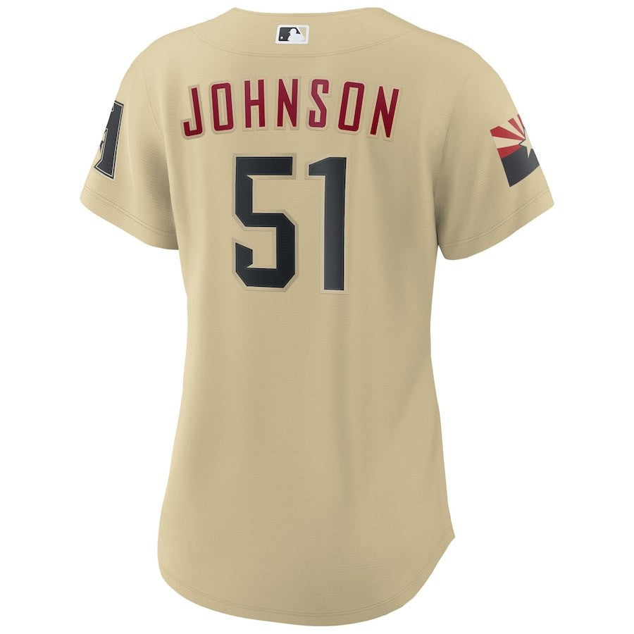 Randy Johnson 51 Arizona Diamondbacks Women's City Connect Player Jersey - Sand