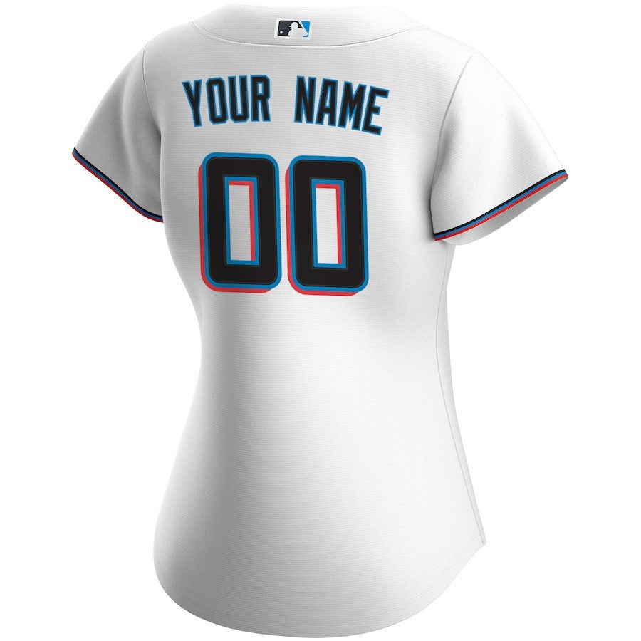 Miami Marlins Women's Home Custom Jersey - White