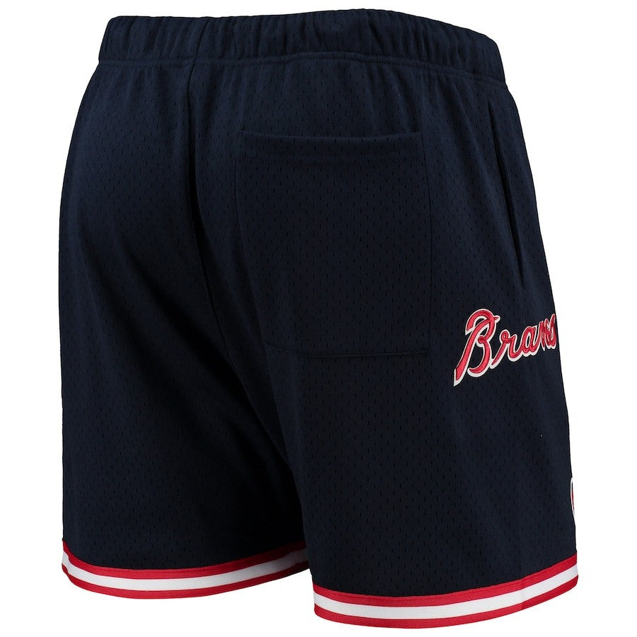 Atlanta Braves Team Logo Mesh Shorts - Navy, Men