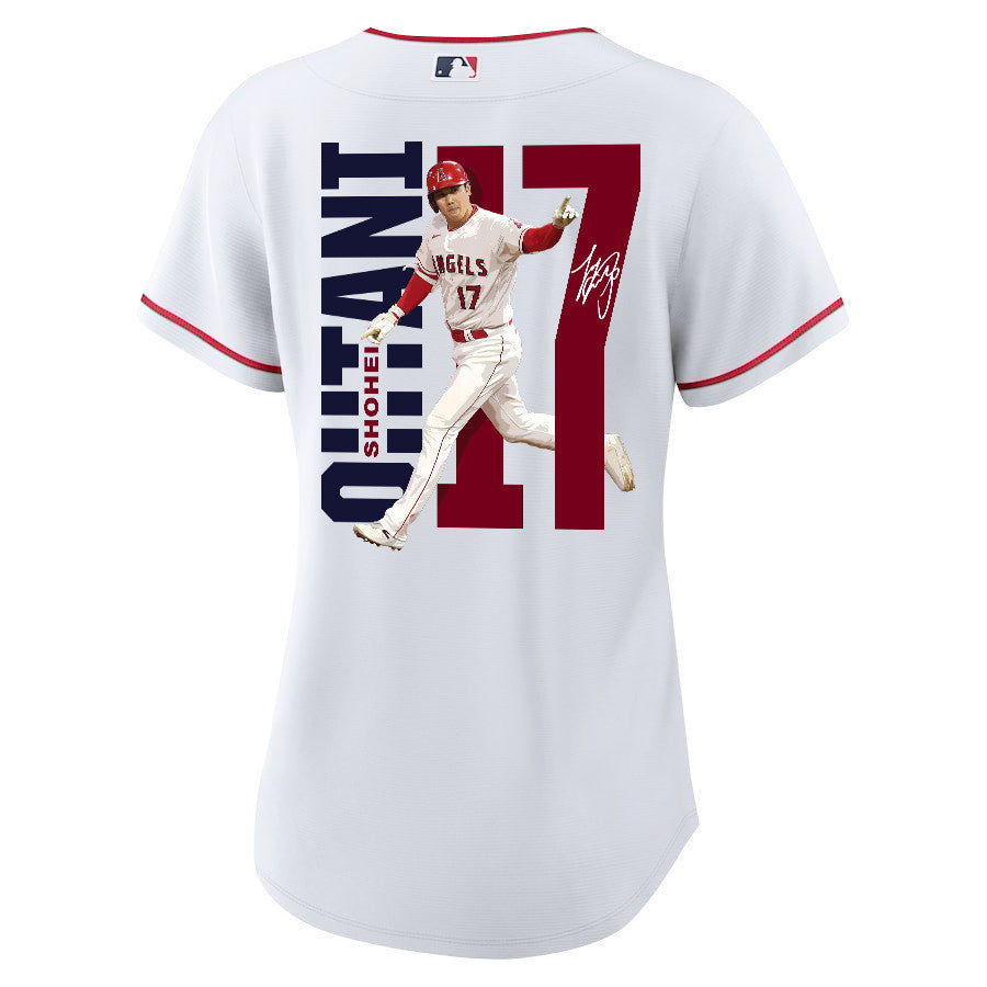 Shohei Ohtani 17 Los Angeles Angels Signed Run 2023 Home Player Women Jersey - White