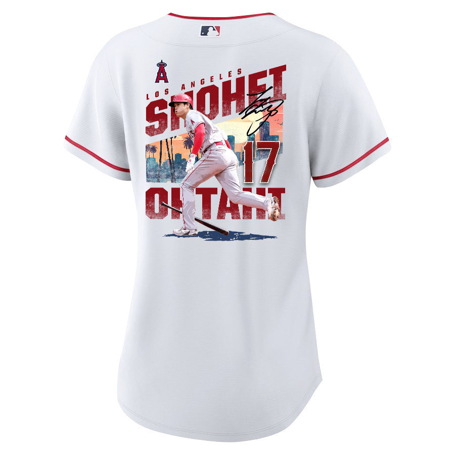 Shohei Ohtani 17 Los Angeles Angels Signed City 2023 Home Player Women Jersey - White