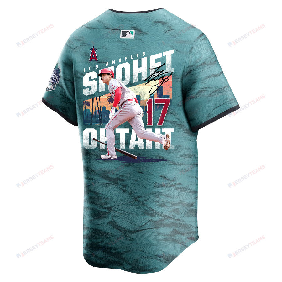 Shohei Ohtani 17 Los Angeles Angels Signed City 2023 All-Star Game Limited Player Men Jersey - Teal