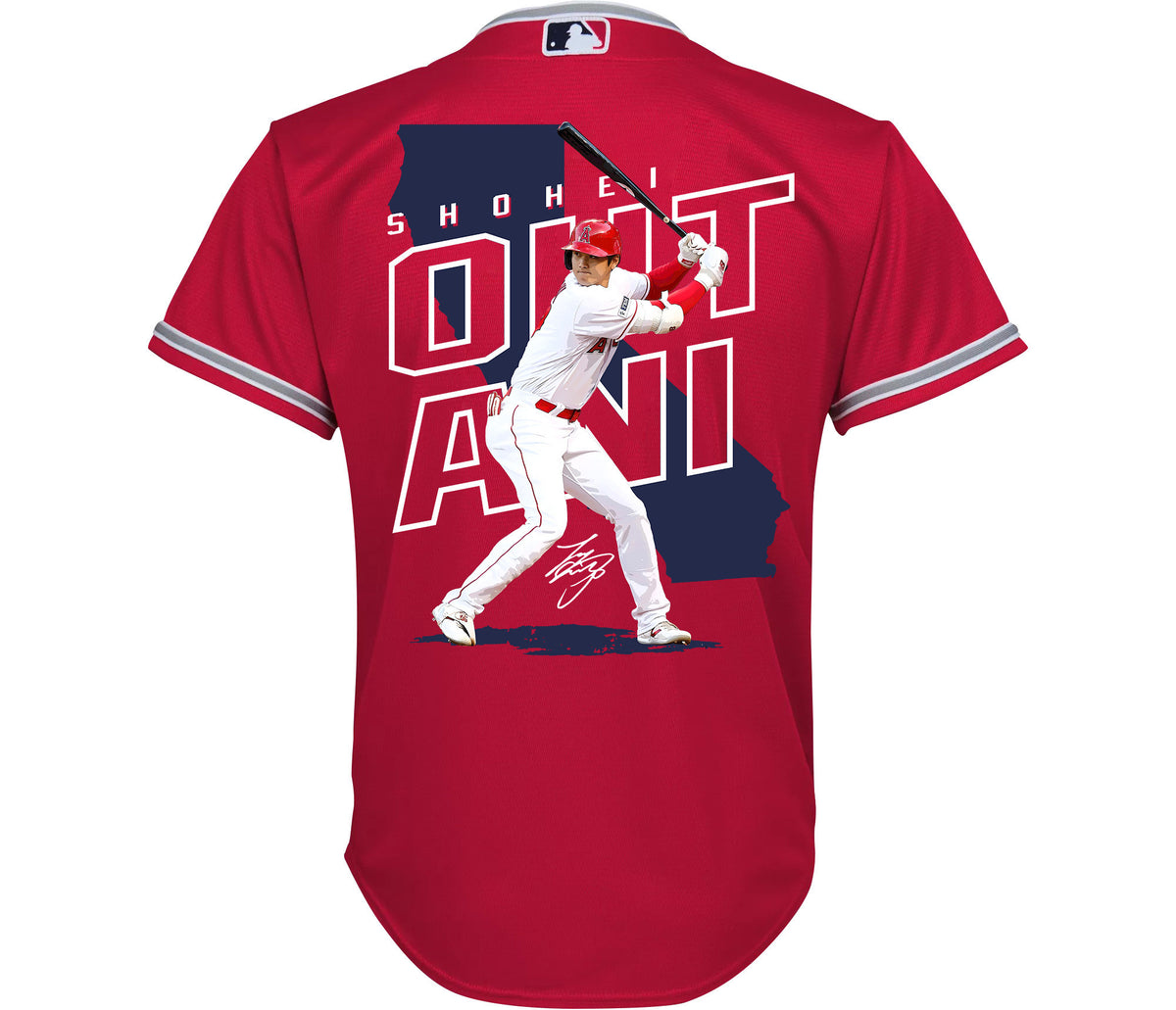 Shohei Ohtani 17 Los Angeles Angels Signed Map 2023 Alternate Player YOUTH Jersey - Red