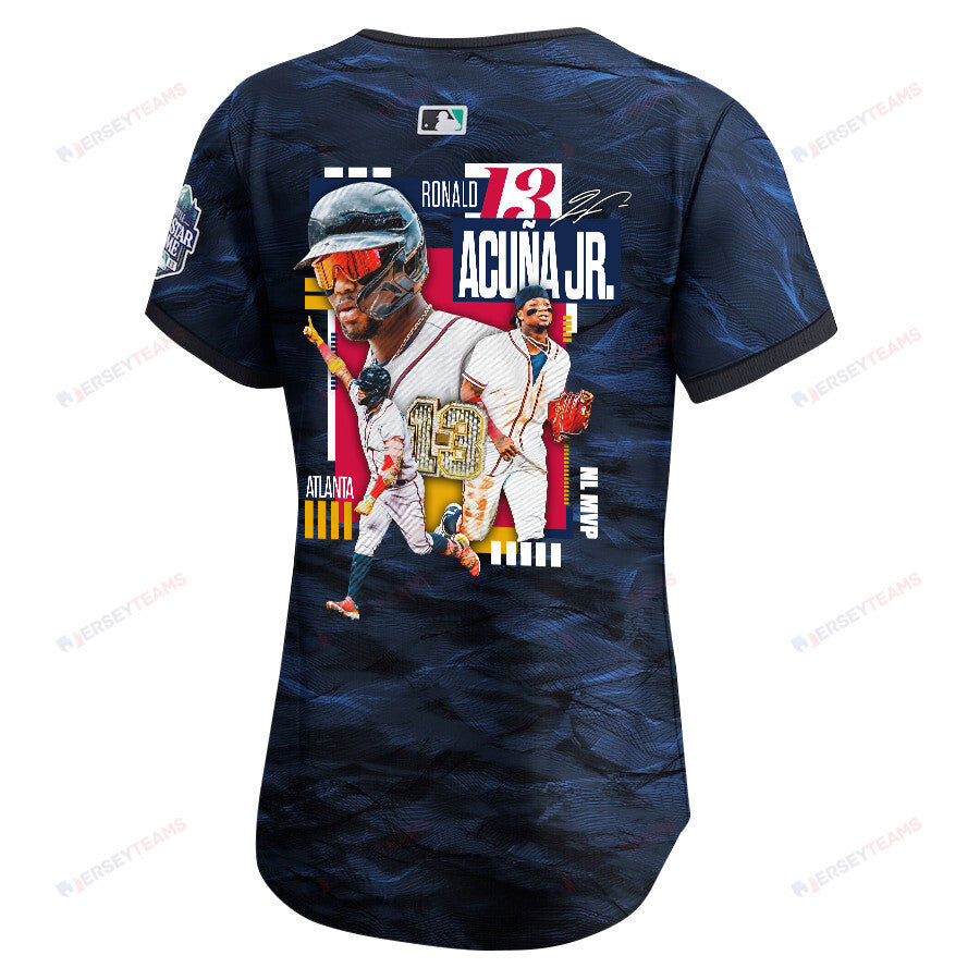 Ronald Acuña Jr. 13 Atlanta Braves Signed MVP 2023 All-Star Game Limited Player Women Jersey - Royal