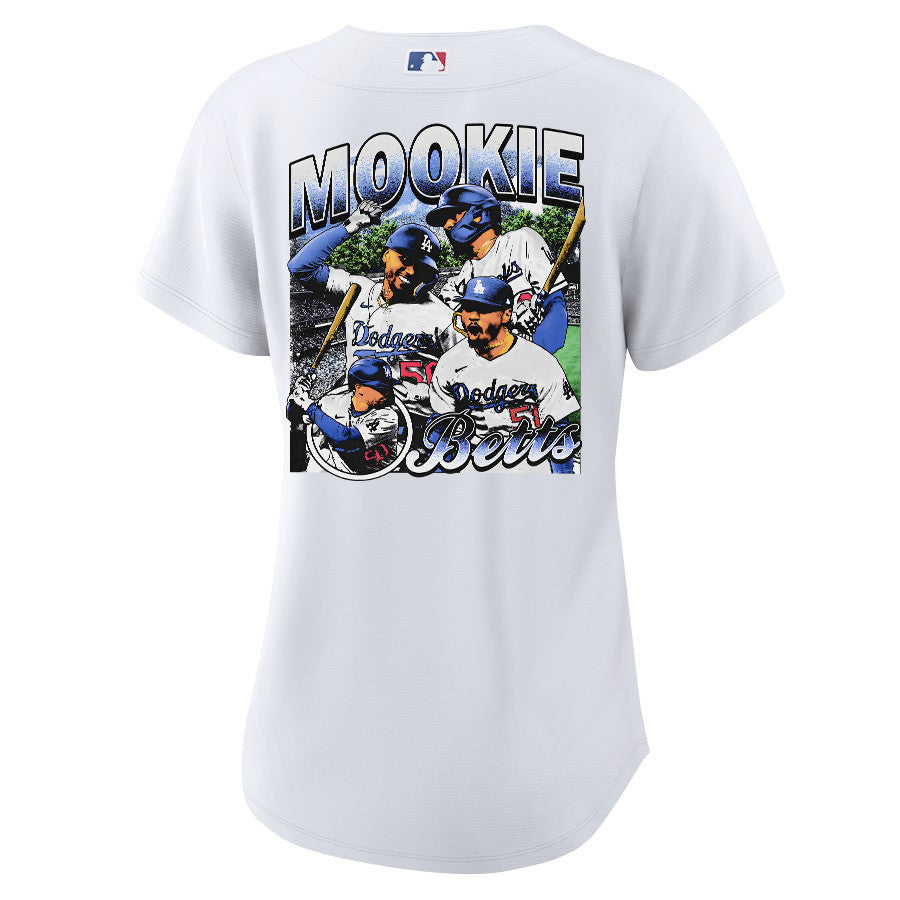 Mookie Betts 50 Los Angeles Dodgers Stadium 2023 Home Player Women Jersey - White
