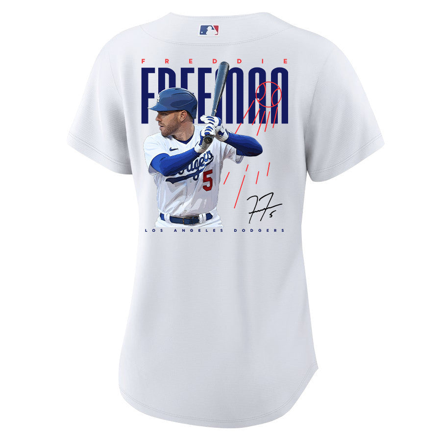 Freddie Freeman 5 Los Angeles Dodgers Signed Logo 2023 Home Player Women Jersey - White