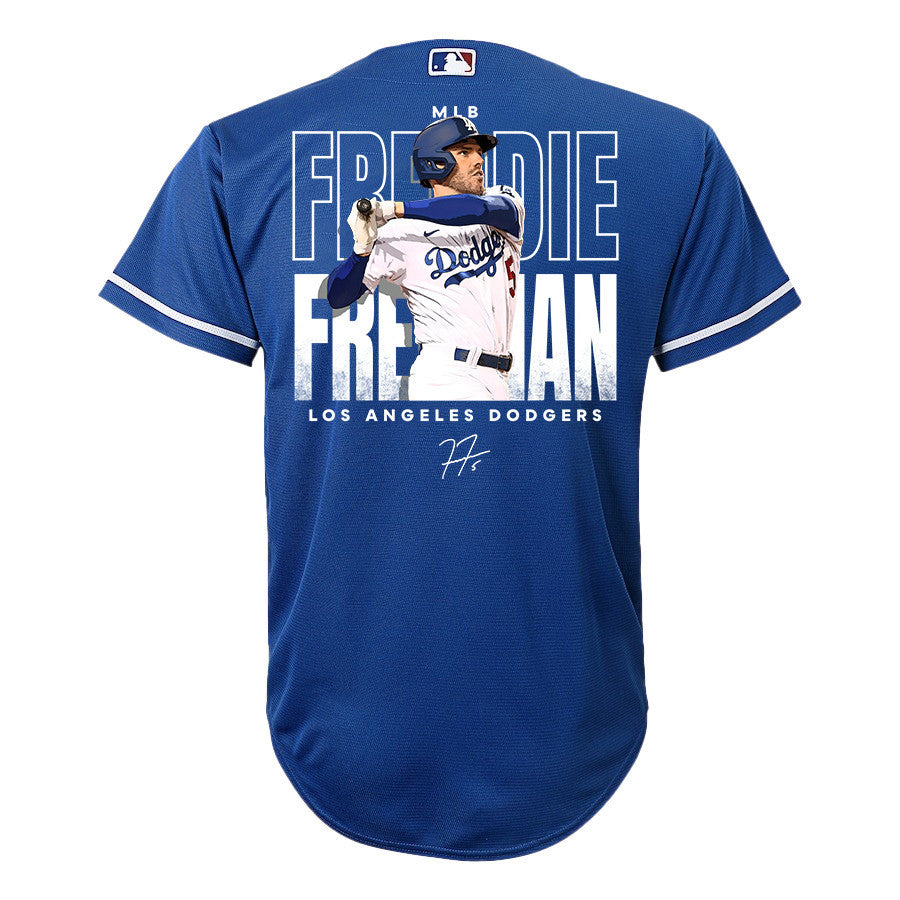 Freddie Freeman 5 Los Angeles Dodgers Signed Home Run 2023 Alternate Player YOUTH Jersey - Royal