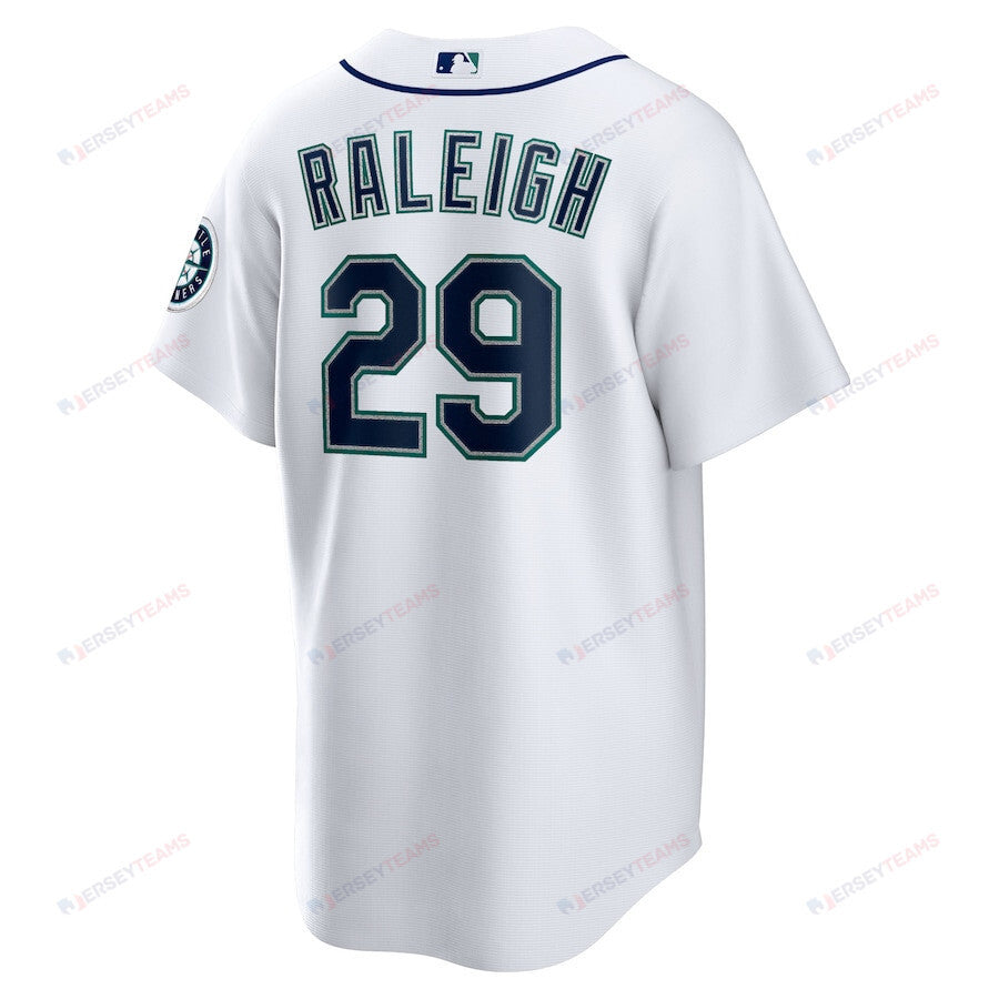 Cal Raleigh 29 Seattle Mariners Home Men Jersey - White
