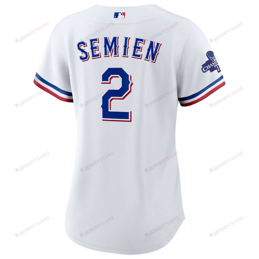 Marcus Semien 2 Texas Rangers Home 2023 World Series Champions Women Jersey - White