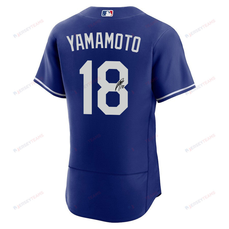 Yoshinobu Yamamoto 18 Signed Los Angeles Dodgers Alternate ELITE Men Jersey - Royal