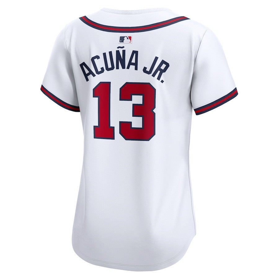 Ronald Acuna 13 Atlanta Braves Women's Home Limited Player Jersey - White