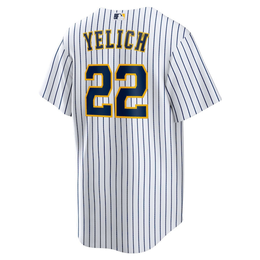 Christian Yelich 22 Milwaukee Brewers Alternate Player Men Jersey - White