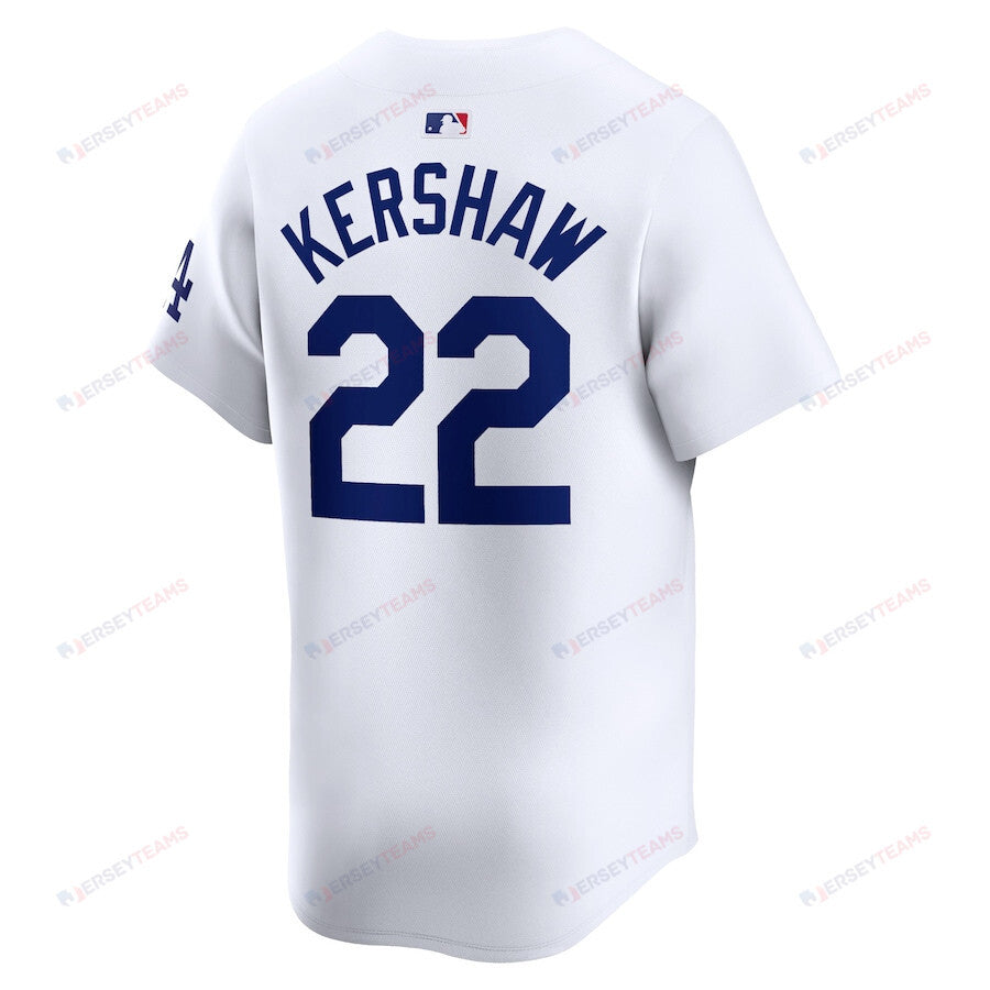 Clayton Kershaw 22 Los Angeles Dodgers Home Limited Player Men Jersey - White