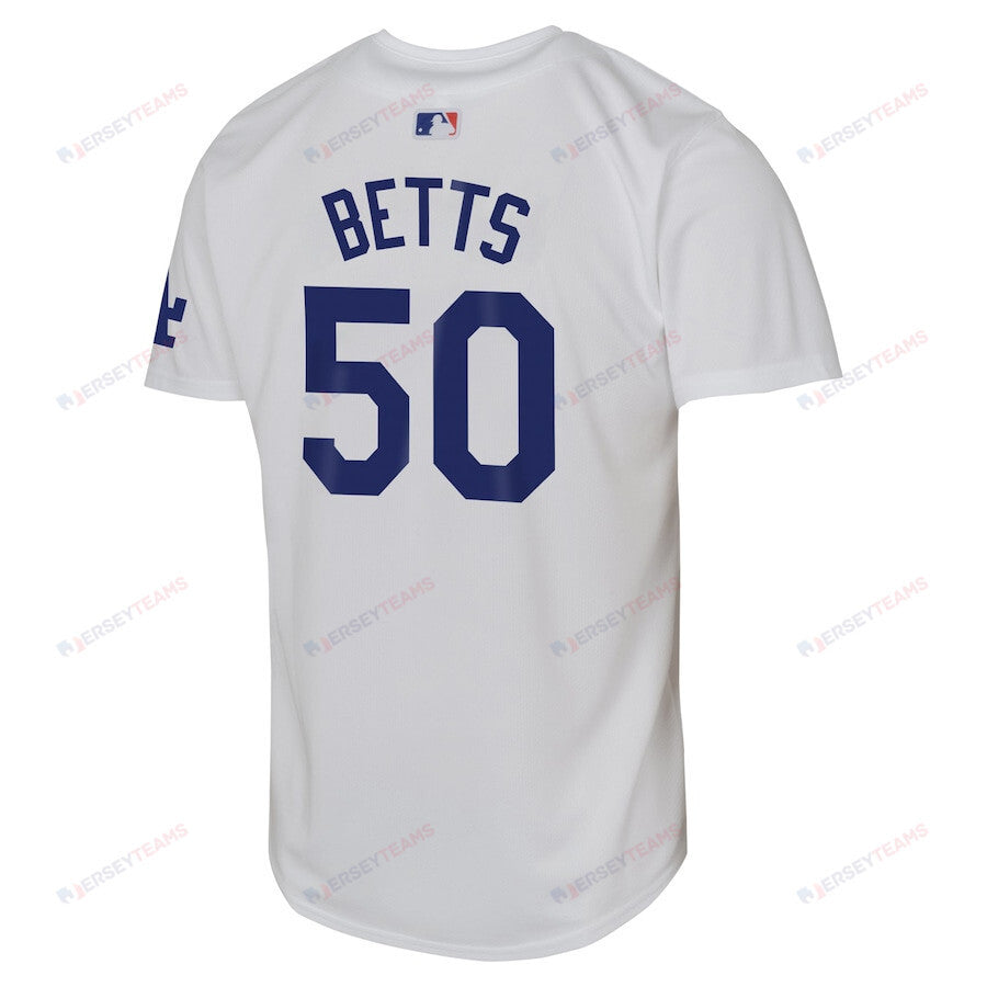 Mookie Betts 50 Los Angeles Dodgers Home Limited Player YOUTH Jersey - White