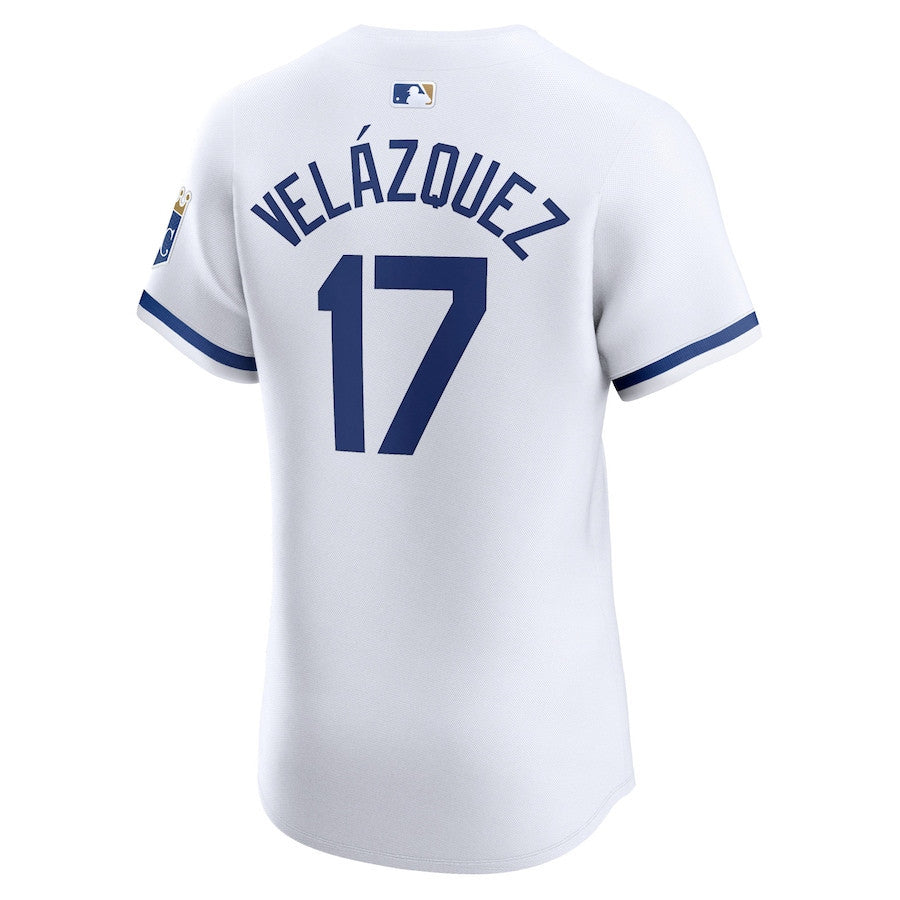 Nelson Velazquez 17 Kansas City Royals Home Elite Player Men Jersey - White