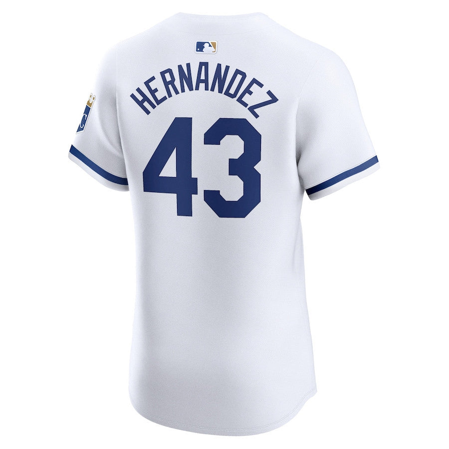 Carlos Hernández 43 Kansas City Royals Home Elite Player Men Jersey - White